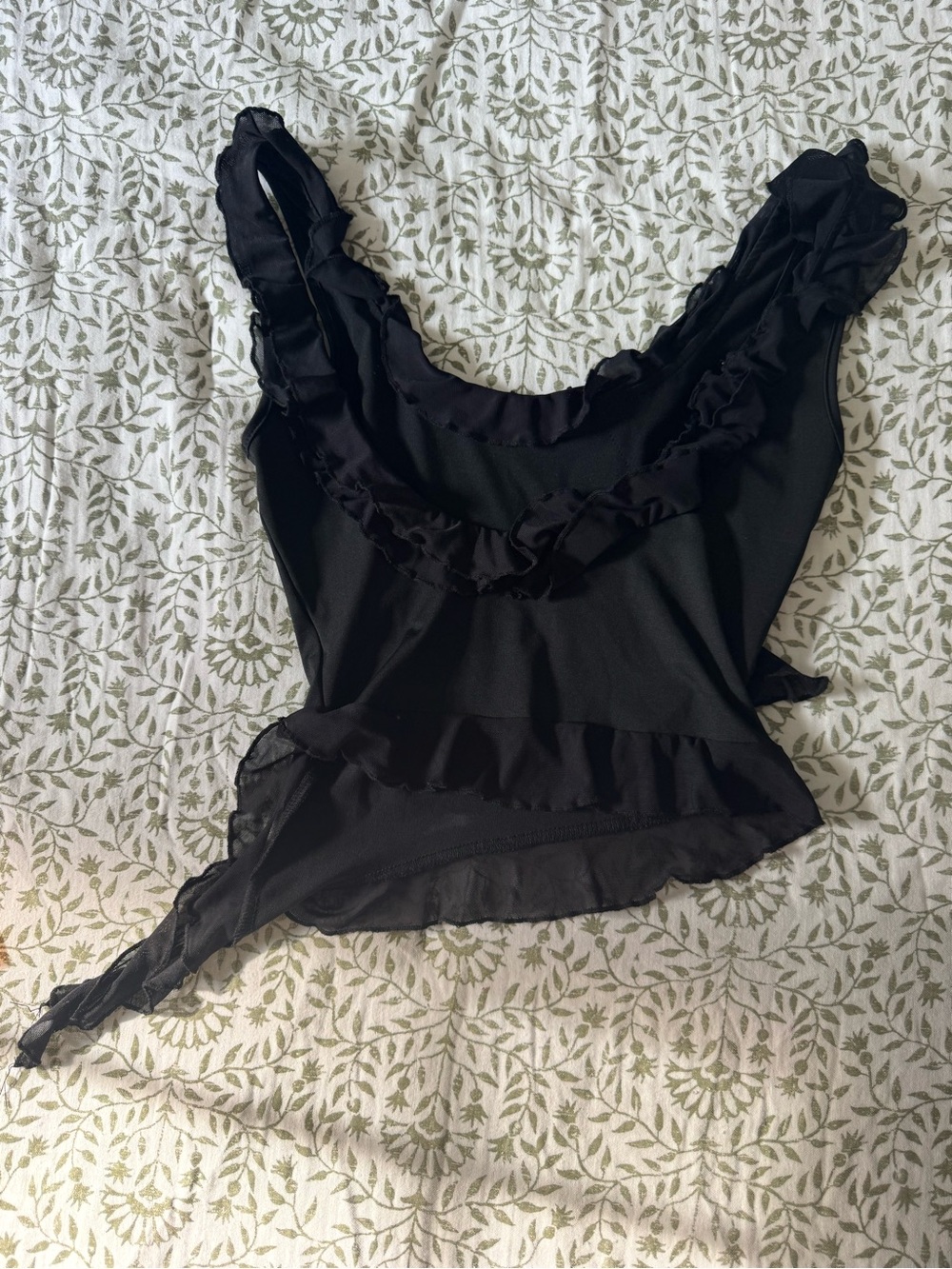 Women’s Black Ruffle Tank Top